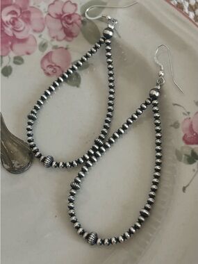 Sterling Silver Beaded pearl earrings